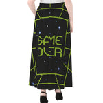 8-Bit Game Over Print Chiffon Maxi Skirt