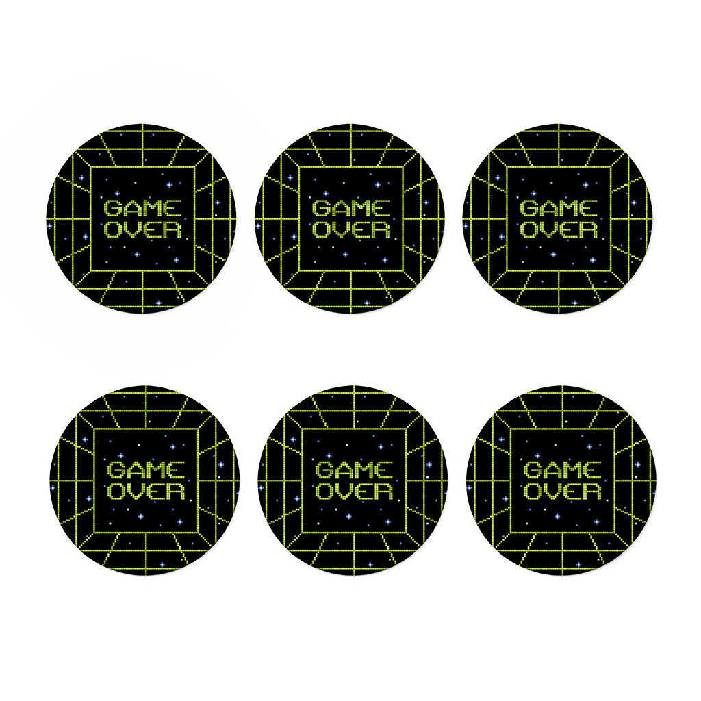 8-Bit Game Over Print Coaster Set