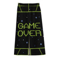 8-Bit Game Over Print Cotton Front Slit Maxi Skirt