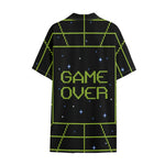 8-Bit Game Over Print Cotton Hawaiian Shirt