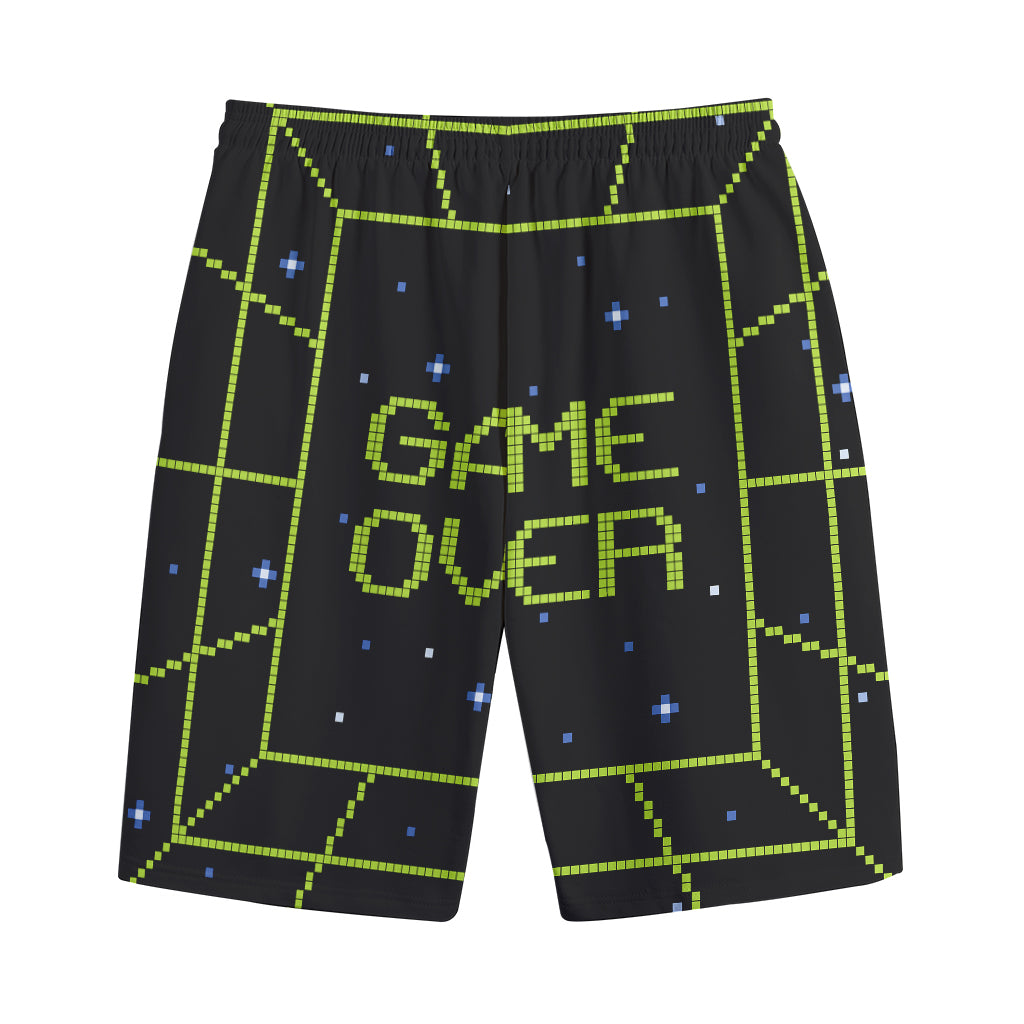 8-Bit Game Over Print Cotton Shorts