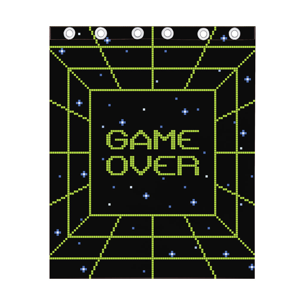 8-Bit Game Over Print Curtain