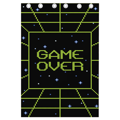8-Bit Game Over Print Curtain