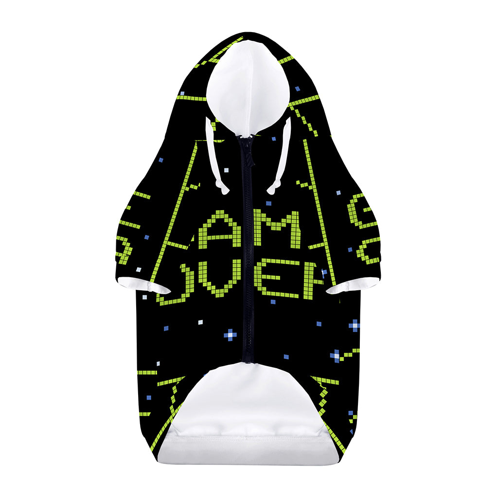 8-Bit Game Over Print Dog Zip Up Hoodie