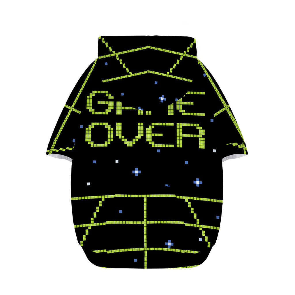 8-Bit Game Over Print Dog Zip Up Hoodie