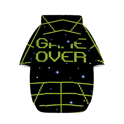 8-Bit Game Over Print Dog Zip Up Hoodie