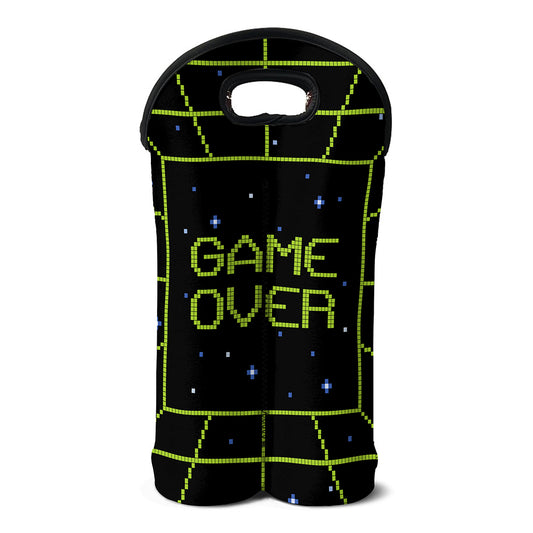 8-Bit Game Over Print Double Neoprene Wine Tote