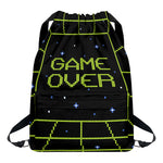 8-Bit Game Over Print Drawstring Backpack