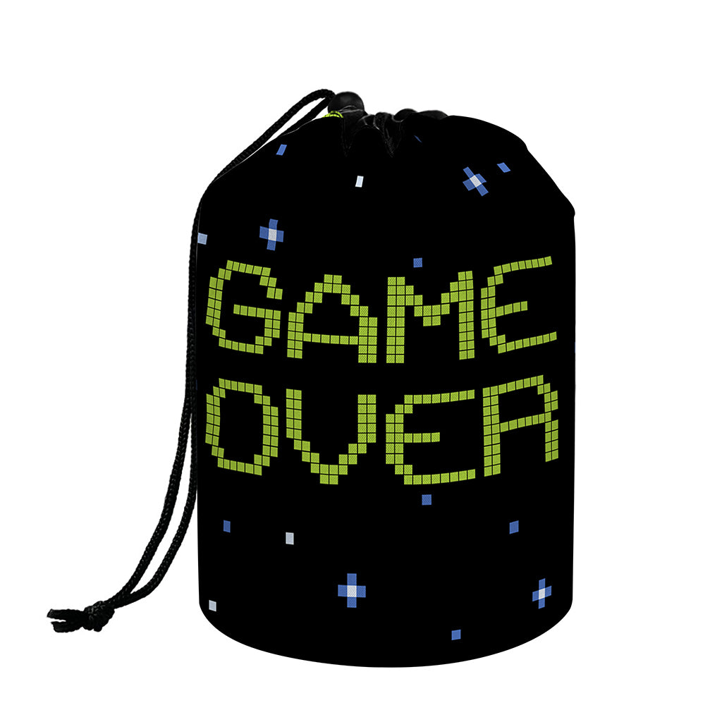 8-Bit Game Over Print Drawstring Makeup Bag