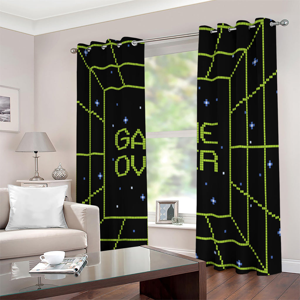 8-Bit Game Over Print Extra Wide Grommet Curtains