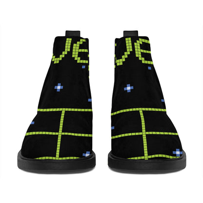8-Bit Game Over Print Flat Ankle Boots