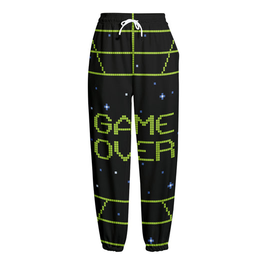 8-Bit Game Over Print Fleece Lined Knit Pants