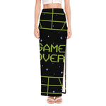 8-Bit Game Over Print High Slit Maxi Skirt