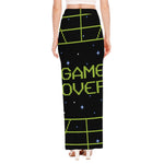 8-Bit Game Over Print High Slit Maxi Skirt