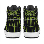 8-Bit Game Over Print High Top Leather Sneakers