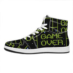 8-Bit Game Over Print High Top Leather Sneakers