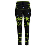 8-Bit Game Over Print High-Waisted Pocket Leggings