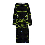 8-Bit Game Over Print Hooded Bathrobe