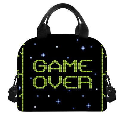 8-Bit Game Over Print Insulated Lunch Bag