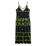 8-Bit Game Over Print Jersey Midi Cami Dress