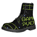 8-Bit Game Over Print Lace-Up Boots