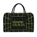8-Bit Game Over Print Leather Duffel Bag
