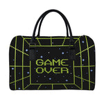 8-Bit Game Over Print Leather Duffle Bag