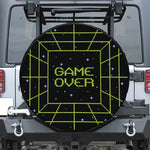 8-Bit Game Over Print Leather Spare Tire Cover