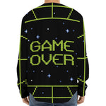 8-Bit Game Over Print Long Sleeve Baseball Jersey