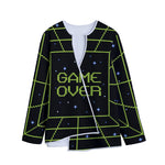 8-Bit Game Over Print Long Sleeve Short Coat