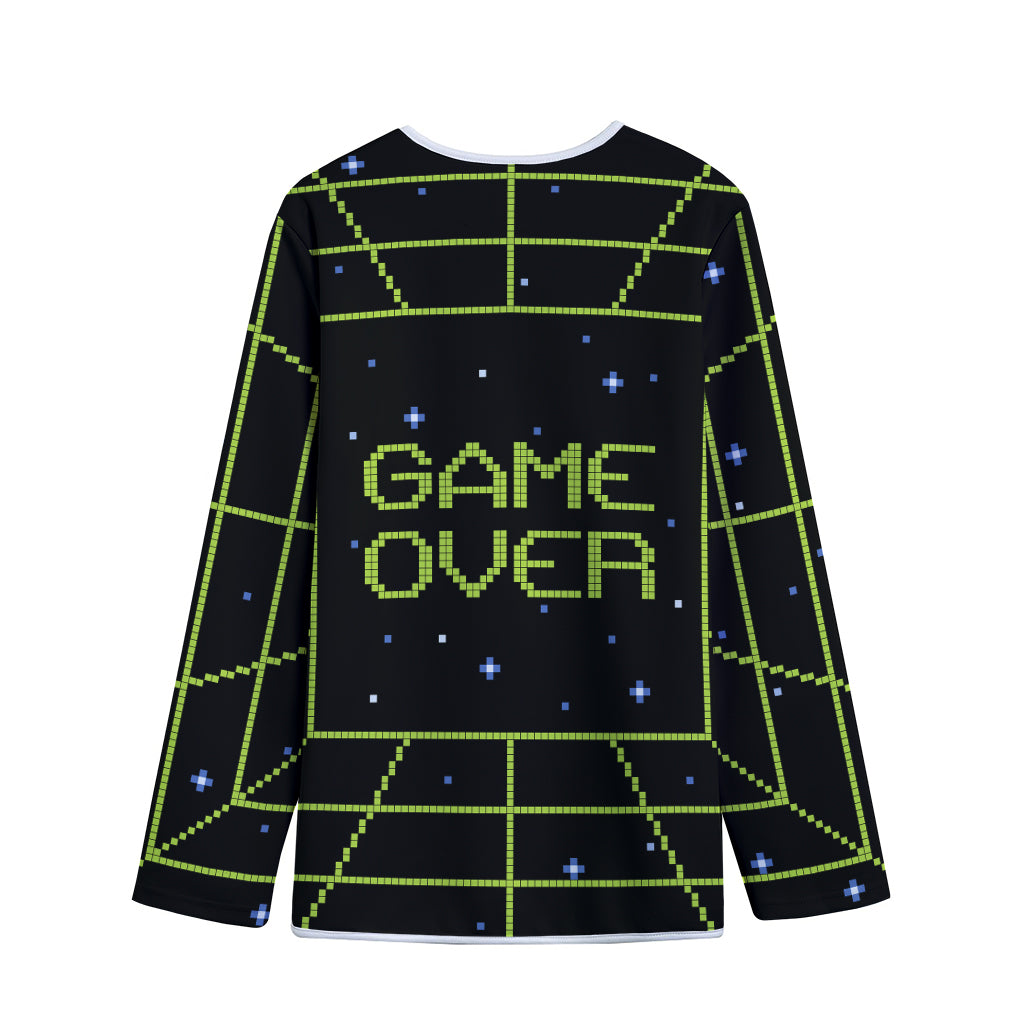 8-Bit Game Over Print Long Sleeve Short Coat