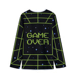 8-Bit Game Over Print Long Sleeve Short Coat