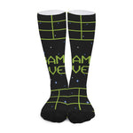 8-Bit Game Over Print Long Socks