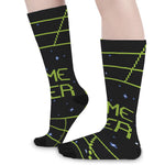 8-Bit Game Over Print Long Socks