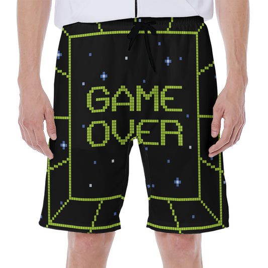 8-Bit Game Over Print Men's Beach Shorts