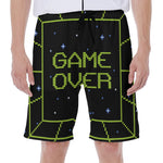 8-Bit Game Over Print Men's Beach Shorts