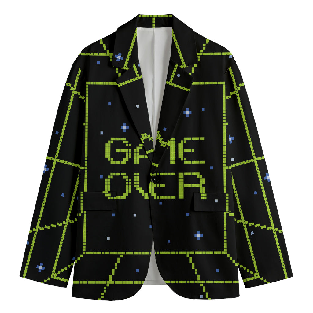 8-Bit Game Over Print Men's Blazer