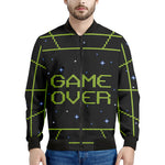 8-Bit Game Over Print Men's Bomber Jacket