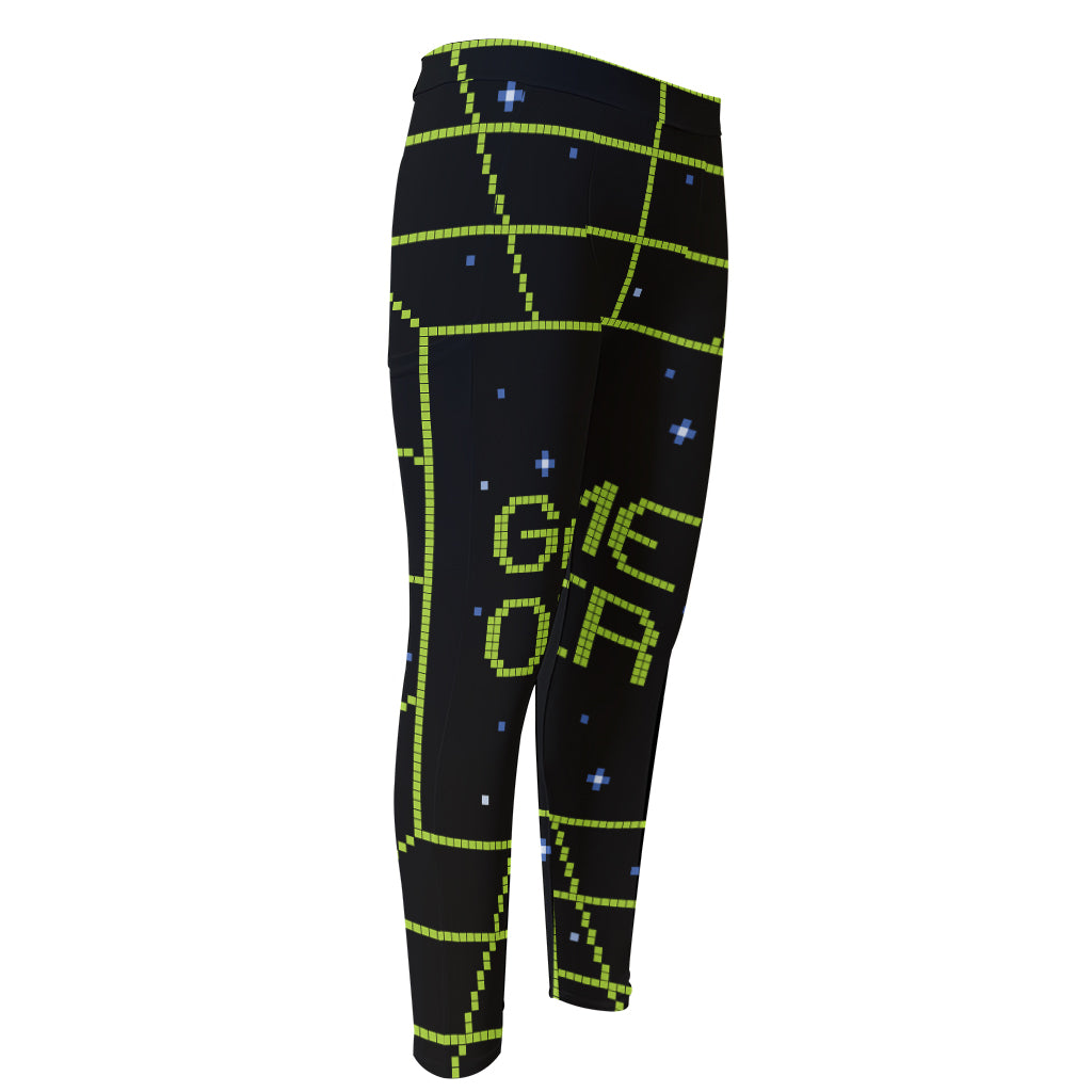 8-Bit Game Over Print Men's Compression Pants