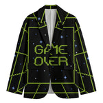 8-Bit Game Over Print Men's Cotton Blazer