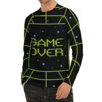 8-Bit Game Over Print Men's Long Sleeve Rash Guard
