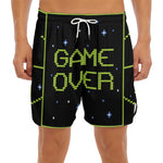 8-Bit Game Over Print Men's Split Running Shorts