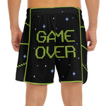 8-Bit Game Over Print Men's Split Running Shorts