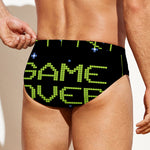 8-Bit Game Over Print Men's Swim Briefs