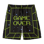 8-Bit Game Over Print Men's Swim Trunks