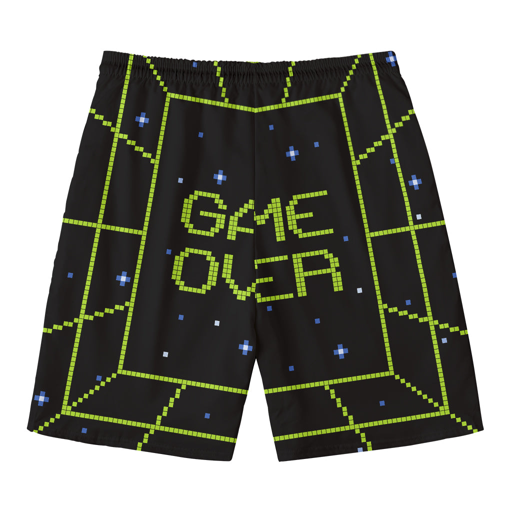 8-Bit Game Over Print Men's Swim Trunks
