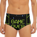 8-Bit Game Over Print Men's Triangle Swim Briefs