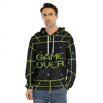 8-Bit Game Over Print Men's Velvet Pullover Hoodie
