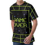 8-Bit Game Over Print Men's Velvet T-Shirt