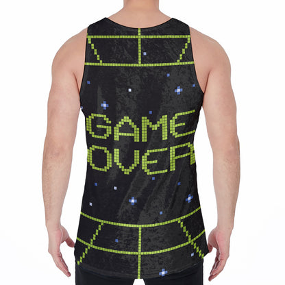 8-Bit Game Over Print Men's Velvet Tank Top